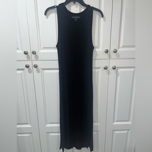 Black dress with slits on the bottom